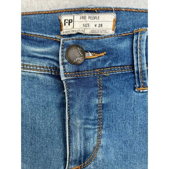 Free People High Rise Stretch Skinny Jeans Light Blue Wash Size 28 - Picture 8 of 12